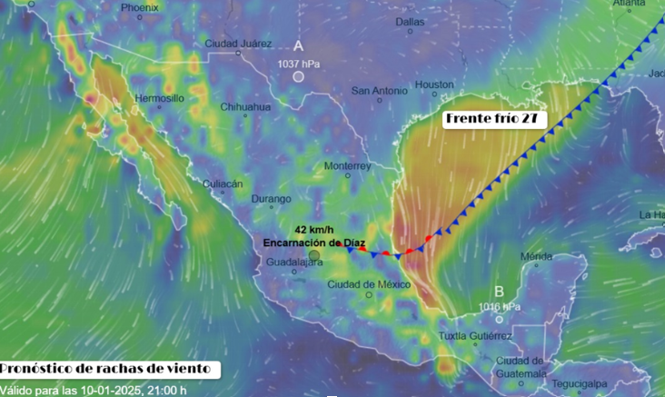 Nuevo frente frío afectará al Estado de Jalisco