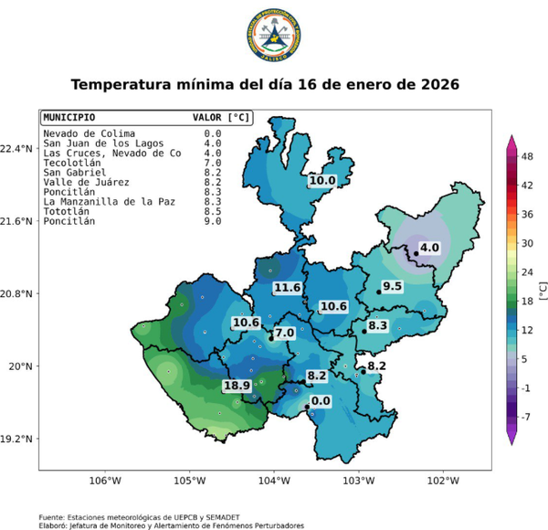 Prevén lluvias vespertinas, rachas de viento y bajas temperaturas en Jalisco este viernes